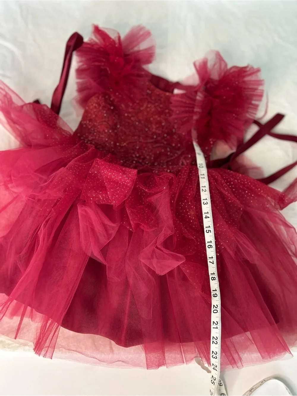 Tip Top Kids Red Sequin Glitz Pageant Tutu Gown Dress 6 Holiday Party